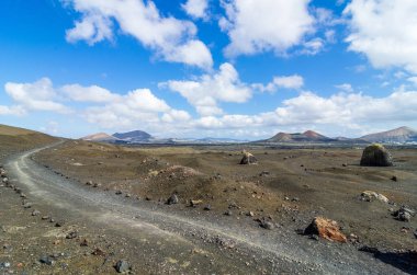 Caldera Colorada, Lanzarote, Kanarya Adaları, İspanya parça çakıl