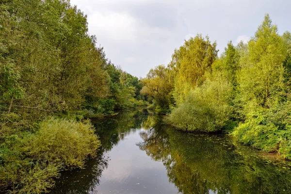 Vista Sobre Ruhr Heisinger Ruhraue — Fotografia de Stock