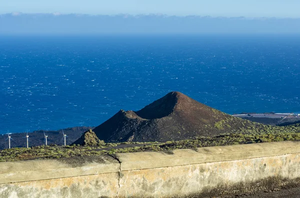 Blick Auf Den Vulkan Teneguia Und Die Salinen Fuencaliente Palma — Stockfoto