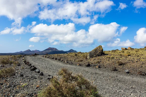 Gravel Parcours Caldera Colorada Lanzarote Canarische Eilanden Spanje — Stockfoto