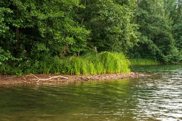 Vista Para Margens Verdes Lago Heide Bottrop Alemanha — Fotografia de Stock