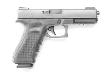 Beyaz arka plan üzerinde izole Modern tabanca