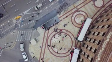 İspanya, Valencia Hava silah, kuş-göz görüş-kırmızı çatılar, yollar ve meydanlar