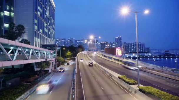 TiLapse penembakan udara lalu lintas di kota industri besar chinnese — Stok Video