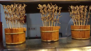 Beijing, Çin - 2018 olabilir. sokak hayatı. Pazar. Geleneksel Çince sokak gıda