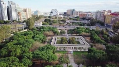İspanya, Valencia - Şubat, 14 2018 Şehir Sanat ve scients, havadan çekim