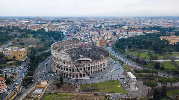 Вид Воздуха Колизей Древнем Риме Италия Фотография Дронов — стоковое фото