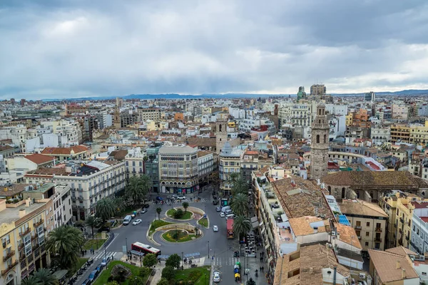 Widok Lotu Ptaka Walencji Hiszpanii Piękne Zabytkowe Miasto Architekturą Fotografia — Zdjęcie stockowe