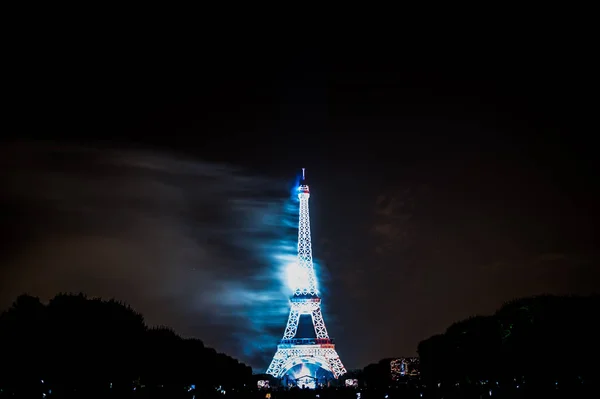 Bastille Day 2018 Париже Франция Июля 2018 Года Фейерверк Эйфелева — стоковое фото