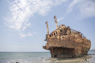 mezarlık - terkedilmiş gemi karkas Atlantik Okyanusu, Angola, Afrika'da gemi