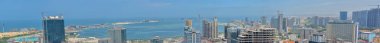 Luanda/Angola-11/28/2016: hava genel panoramik şehir Luanda, Körfezi ve bağlantı noktası Luanda, Angola marjinal ve Merkez binaları