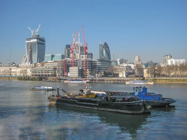 Londres Inglaterra Reino Unido 2013 Vista Das Margens Rio Tâmisa — Fotografia de Stock