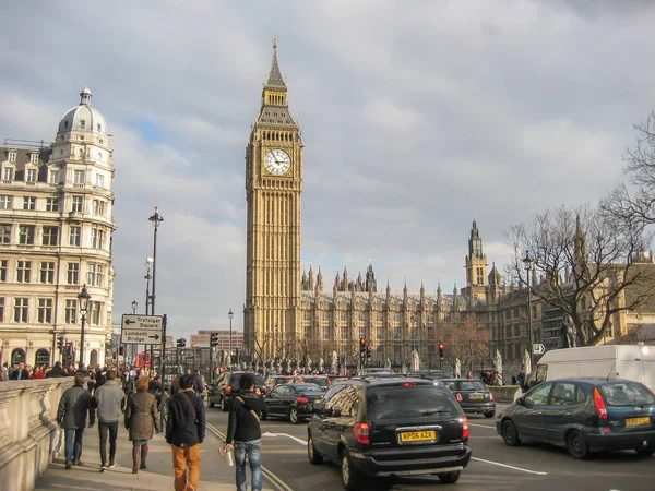 England Londyn 2013 Widok Wieży Zegarowej Big Ben Pałac Westminster — Zdjęcie stockowe