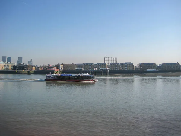 Londres Angleterre Royaume Uni 2013 Vue Bateau Sur Rivière Les — Photo