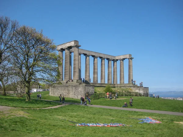 Edinburgh Scotland 2014 Άποψη Του Εθνικού Μνημείου Της Σκωτίας Στο — Φωτογραφία Αρχείου