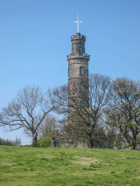 Edimburgo Escocia Reino Unido 2014 Vista Del Monumento Nelson Una — Foto de Stock