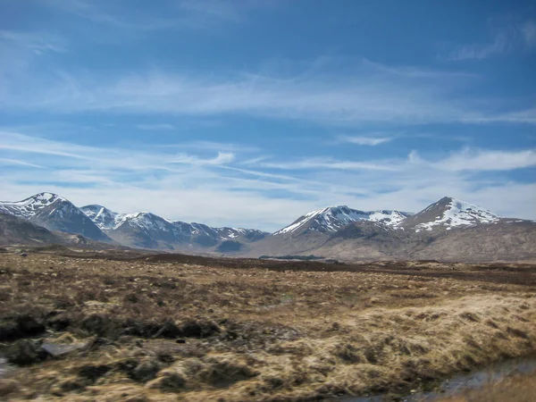 Felvidéki Scotland_ Hegyek Táj Háttérben Kék Felhős Sky_ Nagy Megtekintése — Stock Fotó