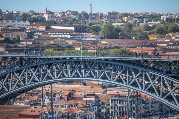 Porto Portugalia 2018 Widok Luis Most Miasta Vila Nova Gaia — Zdjęcie stockowe
