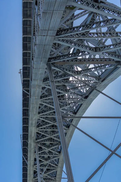 Porto Portugal 2018 Vista Detalhada Estrutura Ponte Luis Céu Bue — Fotografia de Stock