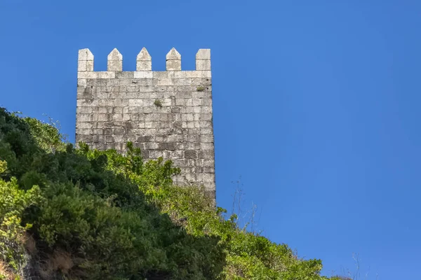 Вид Вежі Середньовічні Стіни Гранітного Каменю Порту Португалія — стокове фото