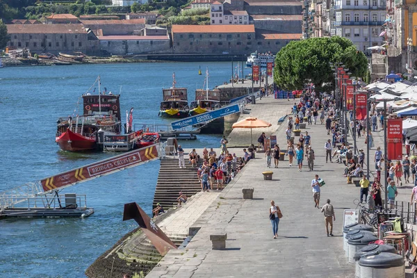 Porto Portugal 2018 Weergave Van Ribeira Dokken Porto Downtown Met — Stockfoto