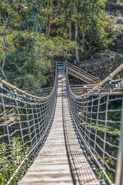 Suspension Bridge View Pedestrian Walkway Mountains Overlooking Paiva River Arouca — Stock Photo, Image