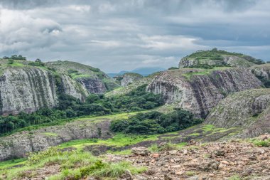 Dağların Pungo Andongo, Pedras Negras (siyah taşlar), büyük jeolojik kaya öğelerinde Malange, Angola, görüntüleme