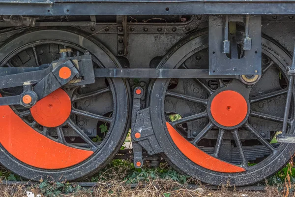 Detailed View Retro Driving Wheel Train System Portugal — Stock Photo, Image