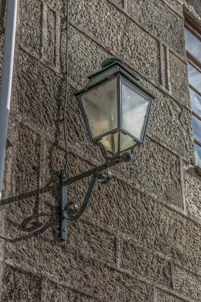 Вид Публічну Класичну Вуличну Лампу Зовнішній Стіні Будинку — стокове фото