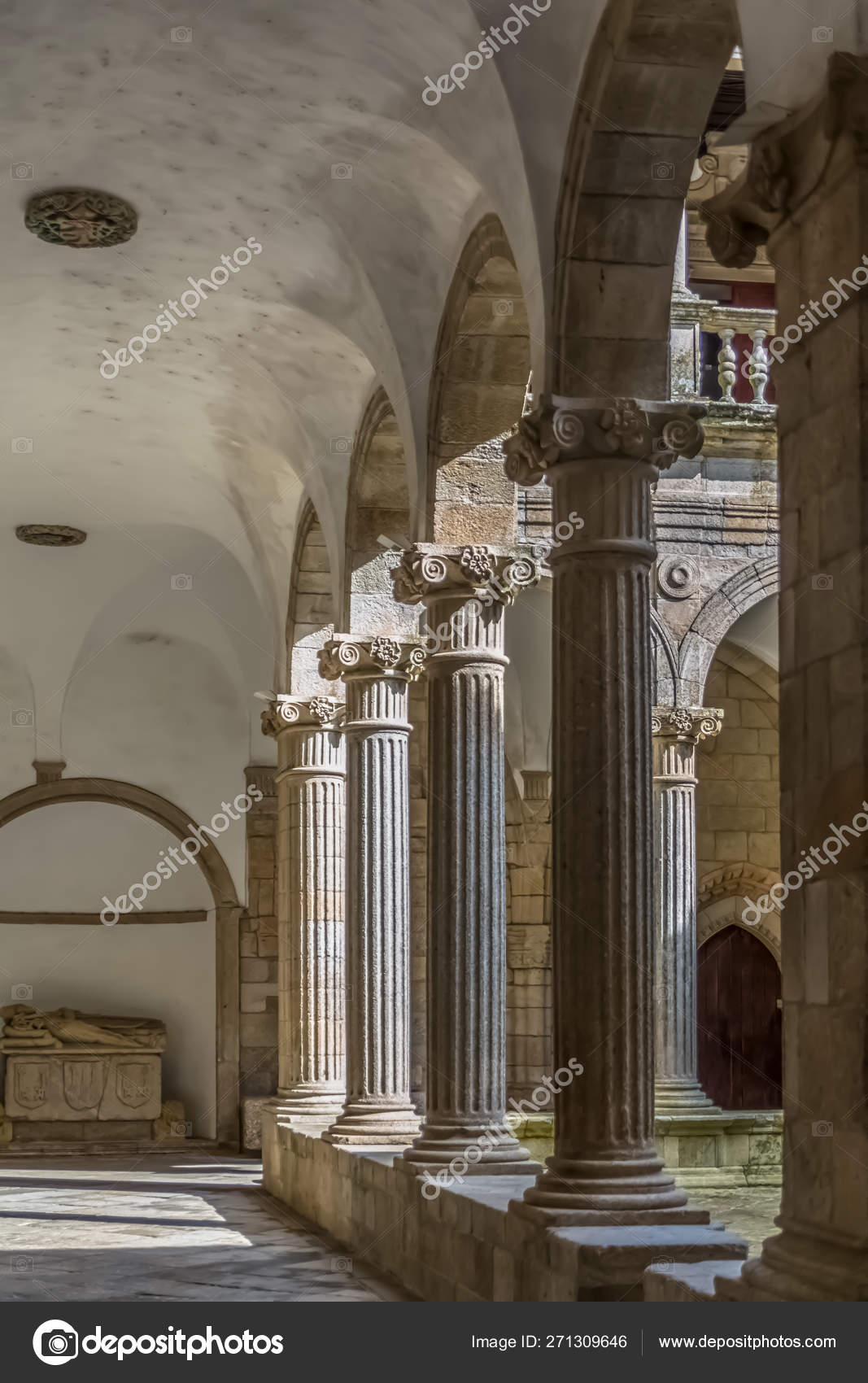 View At The Interior Cloister On The Cathedral Of Viseu