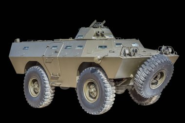 Eski zırhlı aracın ön görüntüsü.