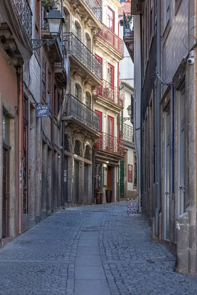 Porto Portugal 2018 Blick Auf Eine Typische Enge Straße Ribeira — Stockfoto
