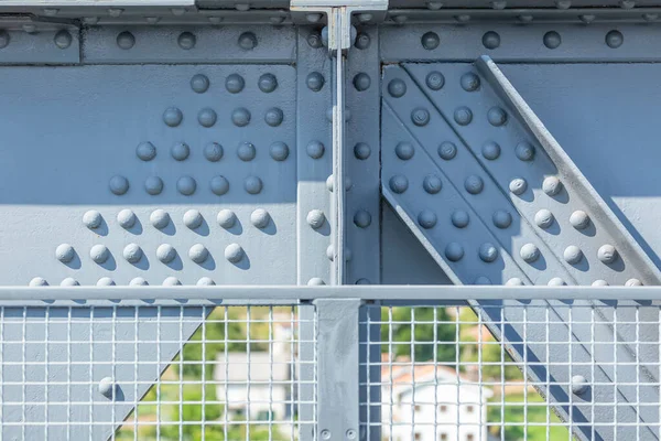 Vista Detalhada Uma Estrutura Metálica Ponte Estrutura Treliça — Fotografia de Stock