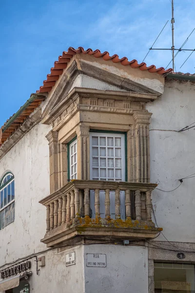 Vila Real Portugal 2020 Detailed View Angular Classical Building Balcony — стокове фото