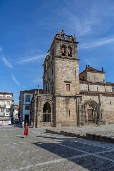 Braga Portugal 2020 Vue Latérale Cathédrale Braga Galerie Entrée Avec — Photo