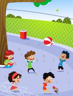 Çocuk parkında oynayan çocuklar