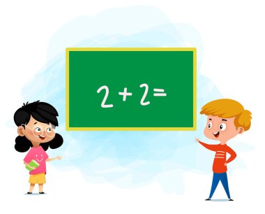 Tabelalı okul çocukları. Okula geri dön.