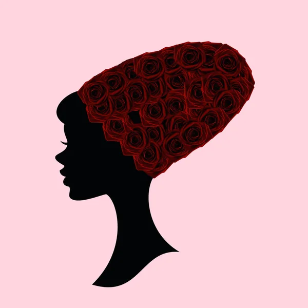 Wanita Dengan Mawar Kepala — Stok Foto