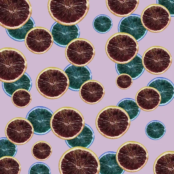 橘子图案 水果组 — 图库照片