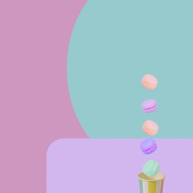 Pastel renk arka plan üzerinde macaroons.