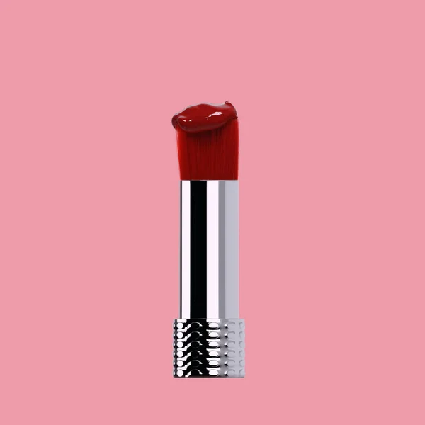 Cat Tabung Merah Lipstik — Stok Foto