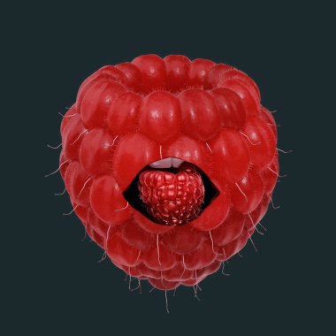 Komik resim kolaj. Berry dudaklı.