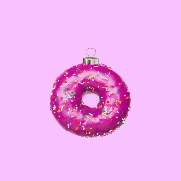 Decoração Natal Donut Decoração Para Árvore Xmas — Fotografia de Stock