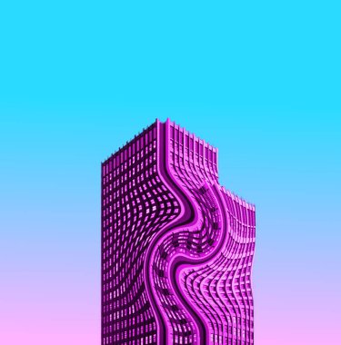 Pembe dön bina ve gökyüzü