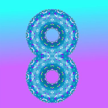 Geometrik soyut fraktal sekiz.