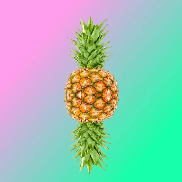 Collage Współczesnej Sztuki Ananas Podwójnych Stronach — Zdjęcie stockowe