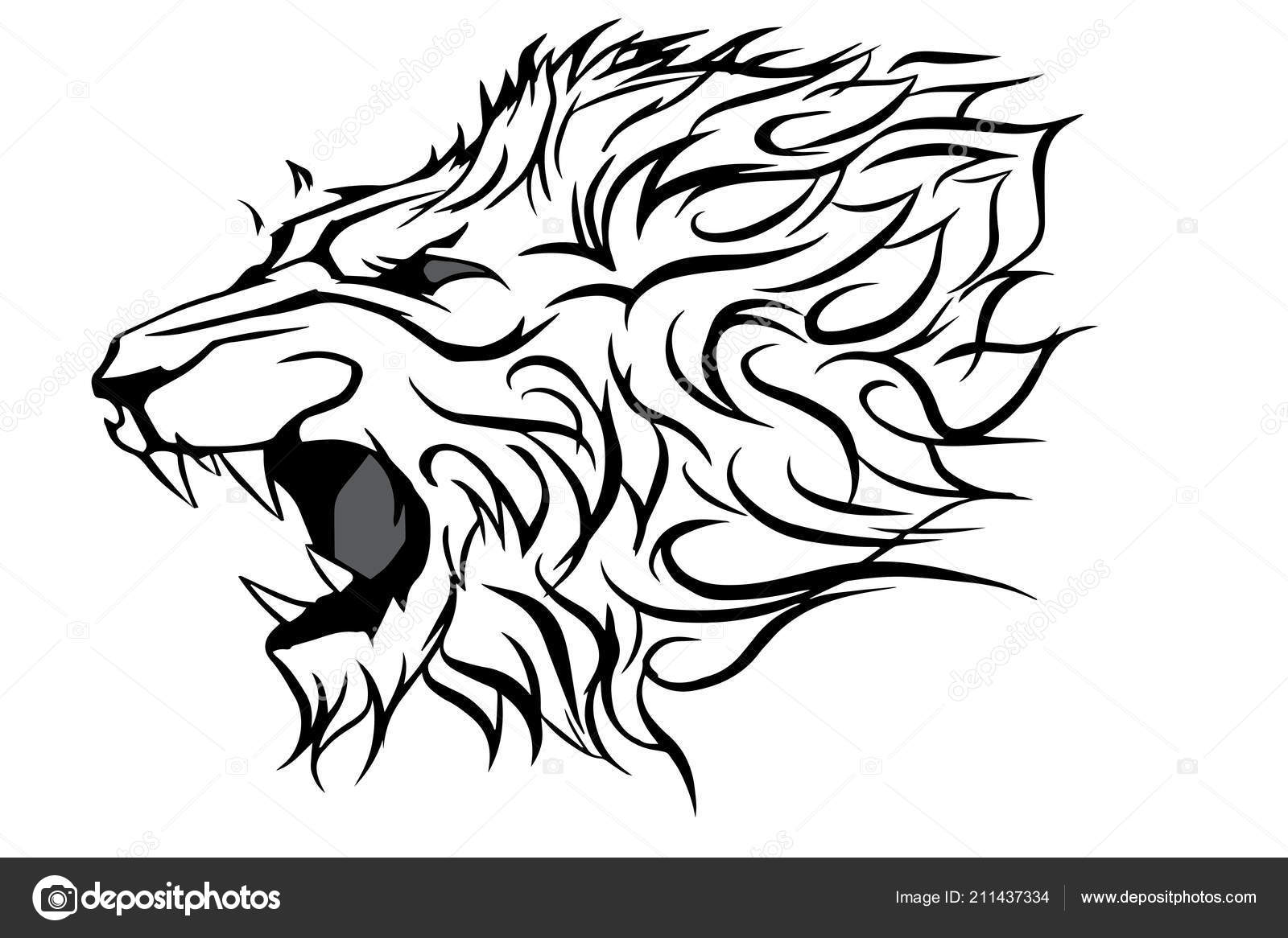 Lion Face Sketch Poster by WigglyLines | Society6
