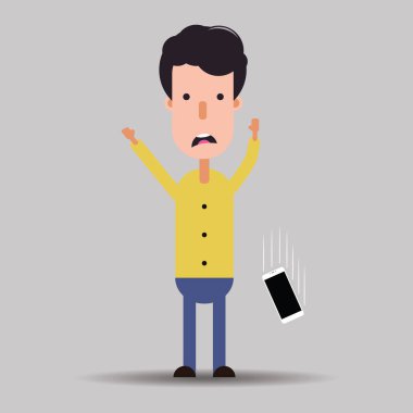 Adam telefonu düşürdü.