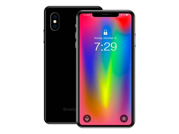 Akıllı telefon, izole arka planda cep telefonu, gerçekçi vektör illüstrasyon.