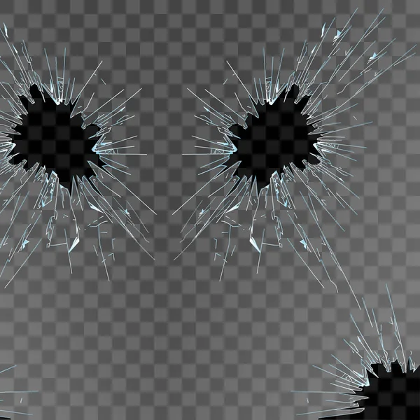 Verre Brisé Vectoriel Sur Fond Isolé — Image vectorielle